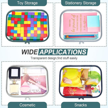 Sanwuta 6 Pcs Clear Hard Zipper Case Hard Plastic Zipper Pouches Transparent - Image 7