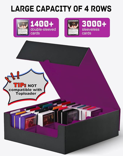 ZLCA Card Storage Box for MTG PTCG, Commander Deck Box Holds 3200+ Cards - Image 6