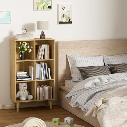6 Cube Bookcase, Wooden Book Shelf Cube Storage Organizer - Image 7