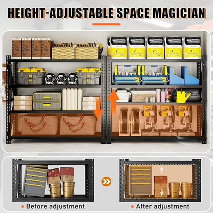 6000LBS 4 Tier Garage Storage Shelves, Heavy Duty Adjustable Storage Rack - Image 3