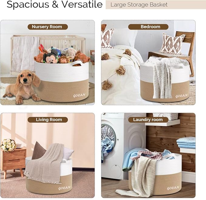 Storage Baskets for Organizing D22"H14" Large blanket basket laundry basket - Image 5