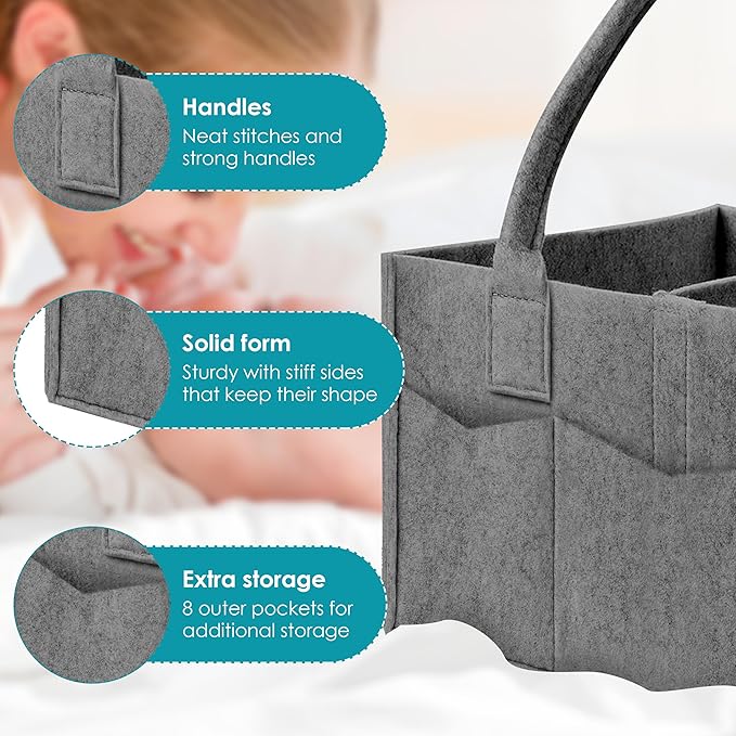 Cute Castle 2 Pack Diaper Caddy Organizer - Image 7