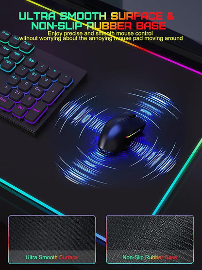 TopMade Mouse Pad with Wireless Charging, 31.5" x 15.75" Large Desk Mat RGB - Image 4