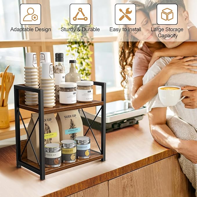 Giikin Kitchen Countertop Organizer, 2 Tier Spice Rack Organizer - Image 3