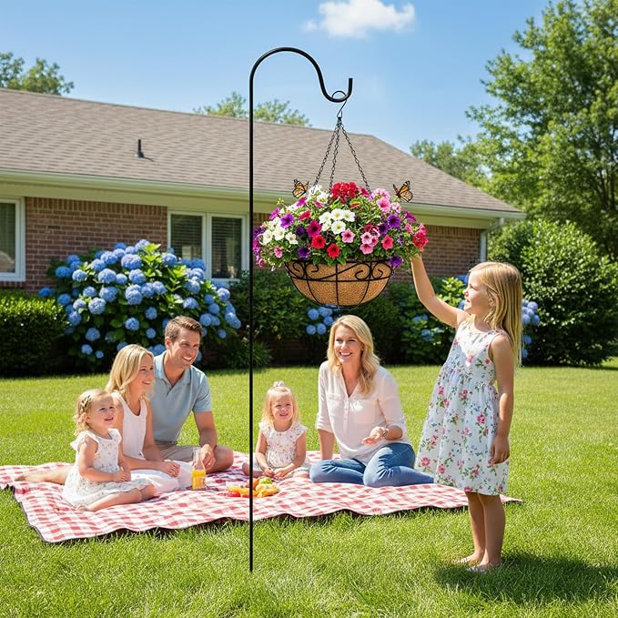 EIMQUVW Outdoor Metal Hanging Planters Basket Hanging Baskets - Image 7