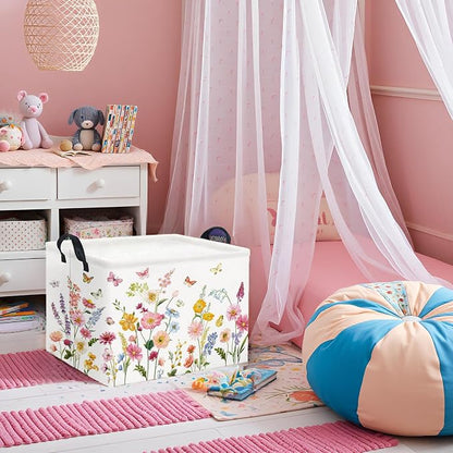 Rectangular Baby Girls Basket Kids Baby Storage Basket Cute Storage Bin - Image 4