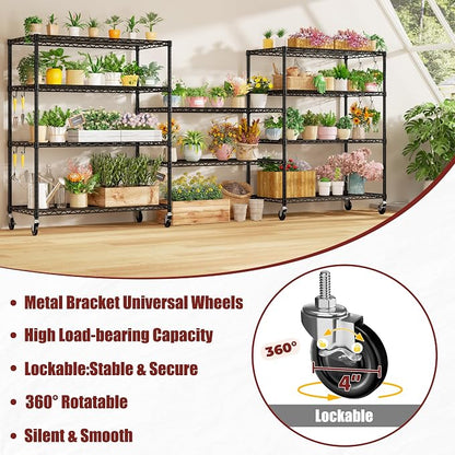 PrimeZone 4 Packs 48" W x 24" D x 81" H Heavy Duty Wire Storage Shelves - Image 8