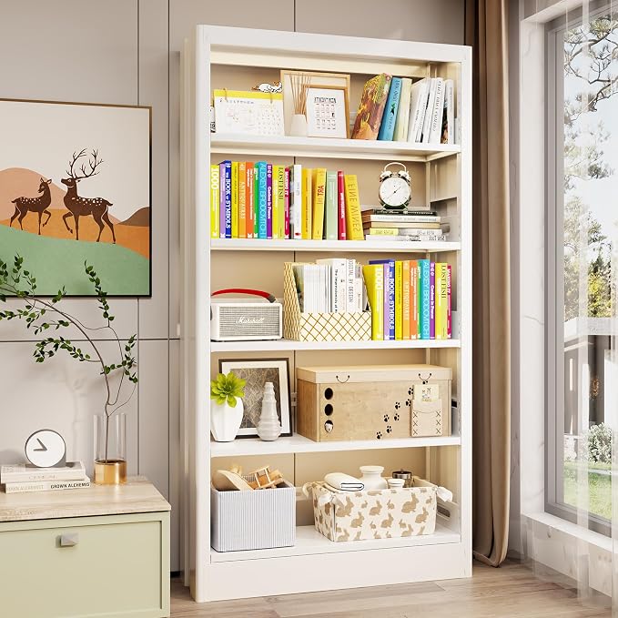 5-Tier Adjustable Bookcase, Heavy Duty Bookshelf by Jazipic