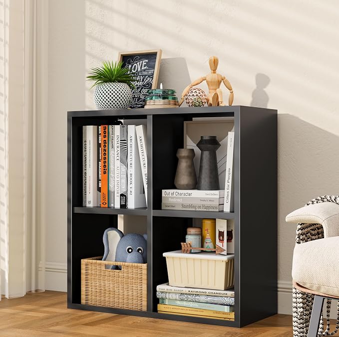 4 Cube Storage Organizer, Metal Cubby Storage Shelf, Small Box Bookshelf by CBNTKI