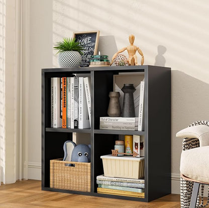 4 Cube Storage Organizer, Metal Cubby Storage Shelf, Small Box Bookshelf by CBNTKI