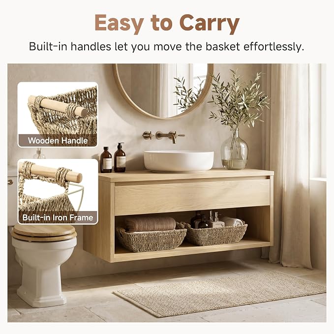 StorageWorks Hand-Woven Large Storage Baskets - Image 4