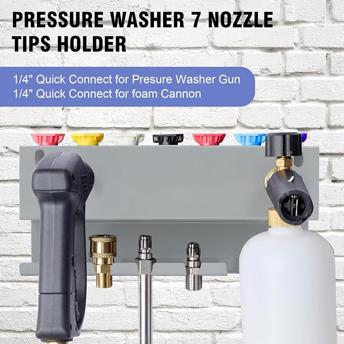 Wall Mounted Pressure Washer Gun & Foam Cannon Holder, Car Wash Accessories - Image 6