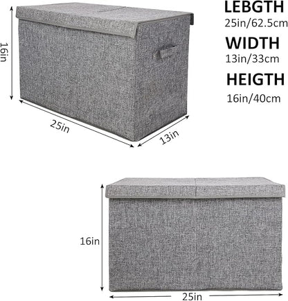 Large Toy Box Storage with Lid, Collapsible Sturdy Toy Chest Storage Bin | Toy - Image 4