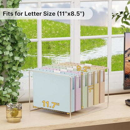 Wheat Straw Plastic Hanging File Folder Letter Size, 12 Pack Extra Capacity - Image 2