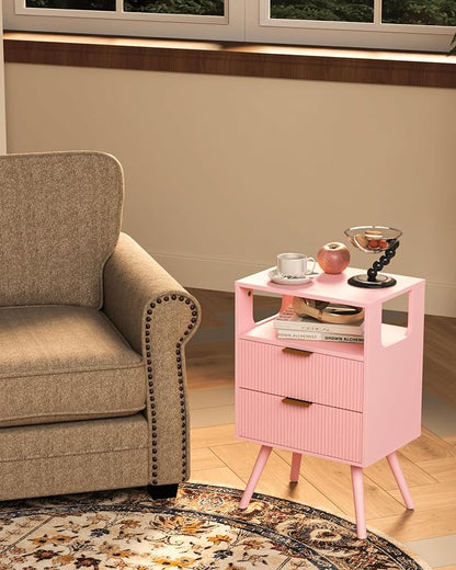 Pink Nightstand, Modern Bedside Table - Image 6
