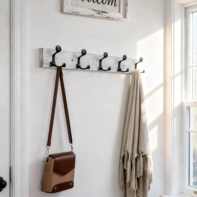 SKOLOO 30-Inch Wood Coat Rack Wall Mount - Image 2