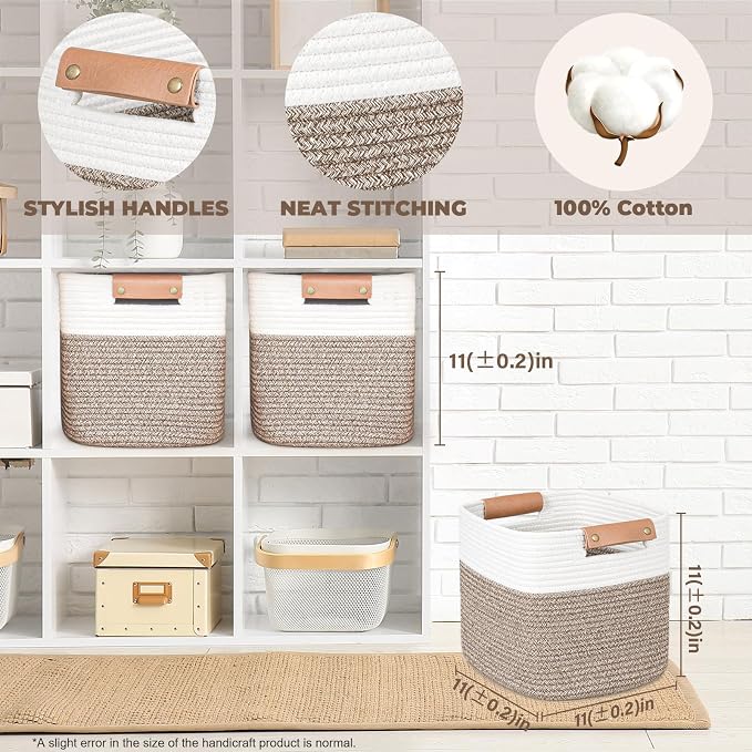 danpinera 11 Inch Storage Baskets, Woven Baskets - Image 2