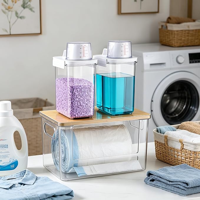 Trash Bag Dispenser Holder, 3-in-1 Laundry Detergent Dispenser Under Sink - Image 2
