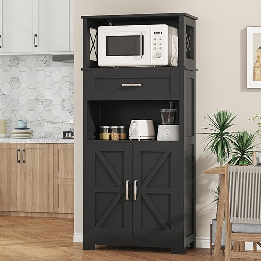 Saudism Farmhouse Black Storage Cabinet by Saudism