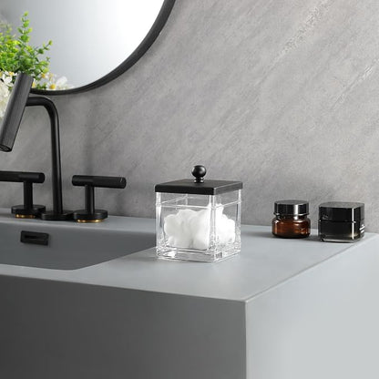 Clear Transparent Hotel Style Apothecary Tempered Glass Canister Jar W/ Matte - Image 6