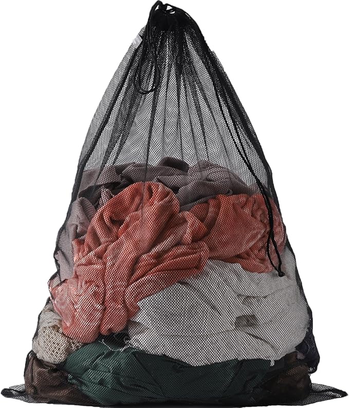 Kimmama Heavy Duty Coarse Mesh Drawstring Laundry Bag, 24 x 36'' | Super Sturdy by Kimmama