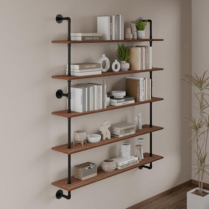 HDDFER Floating Shelves for Wall Bookshelf Industrial Pipe Shelving Shelves 48 - Image 7