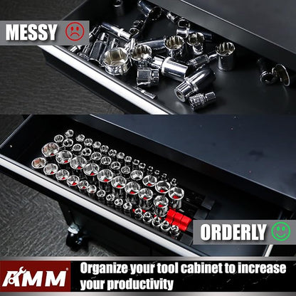 AMM 9-Piece Socket Organizer, 3/8 & 1/4 inch Drive ABS Socket Holder, Heavy - Image 5