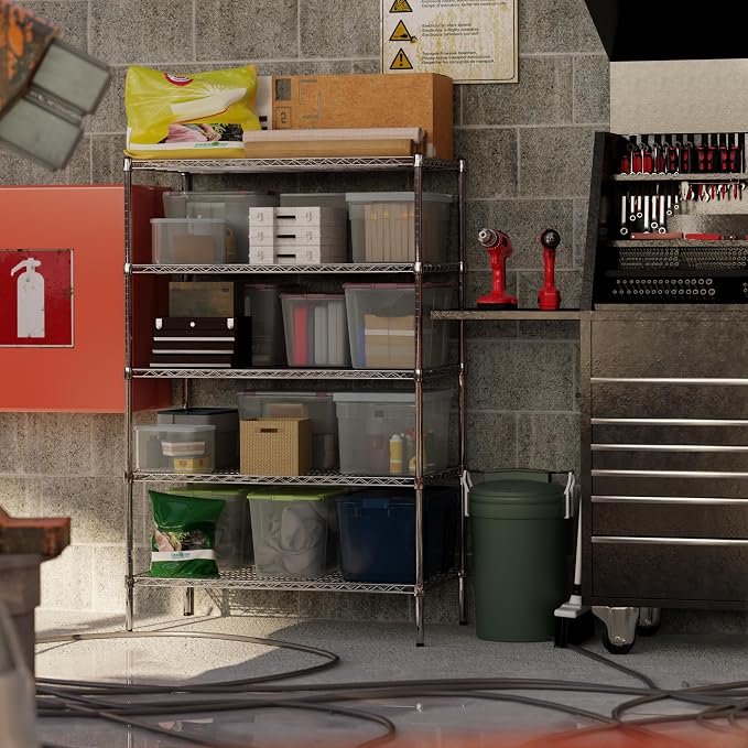 24" Deep x 42" Wide x 64" Height Wire Shelving Kit | 5-Tier | NSF Commercial - Image 7
