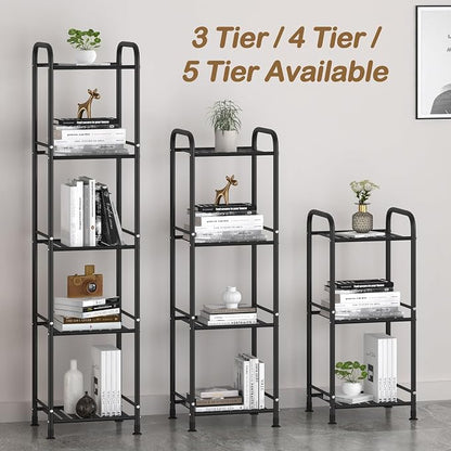 JSB 5 Tier Narrow Bathroom Shelving Unit, Kitchen Storage Rack Organizer Metal - Image 5