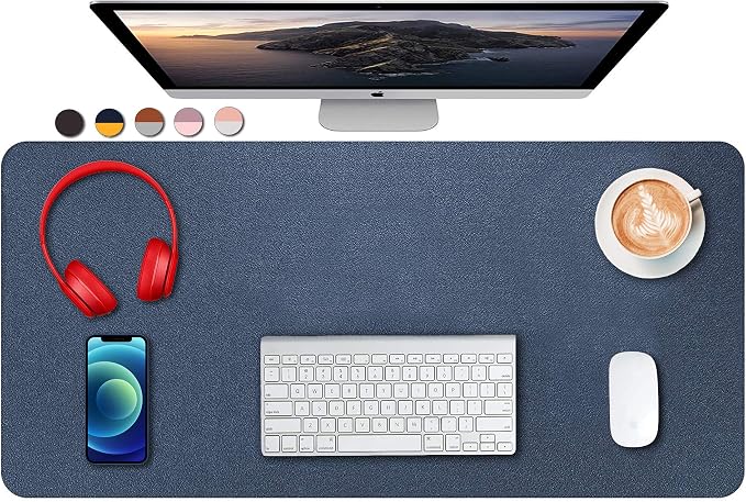 SUJAYU Dual Sided PU Leather Desk Pad, Mouse Pad, Office Desk Mat, Non-Slip by SUJAYU