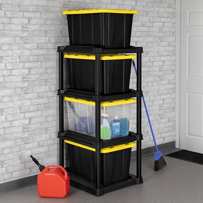 Sterilite 4 Tier Tote Rack, Vertical Plastic Organizer - Image 5