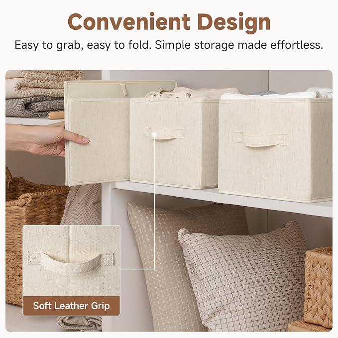StorageWorks Storage Baskets for Shelves, Foldable Fabric Closet Storage Bins - Image 4