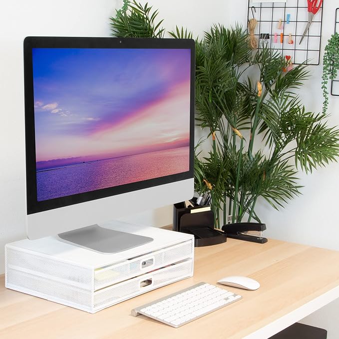Mount-It! Mesh Computer Monitor Stand Riser Desk Organizer - Image 5