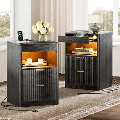 REAHOME Fluted Nightstand Set of 2 by REAHOME