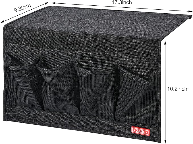 Zafit Linen 6 Pockets Bedside Caddy, Bedside Storage Organizer - Image 3