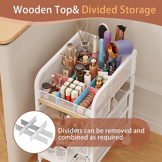Rolling Makeup Cart Organizer - Image 2