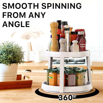 Simple Houseware 2-Tier Lazy Susan Spice Organizer, 10-Inch Diameter - Image 3