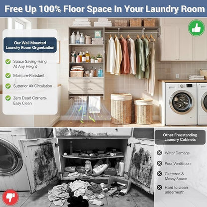 Armocity 60" Wall Mounted Laundry Room Organization - Image 2