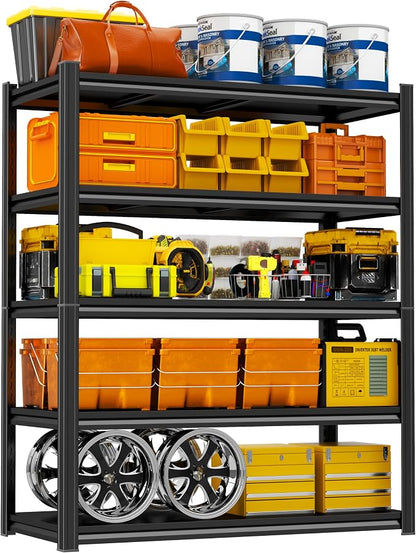 Storage Shelves, Garage Metal Shelving Unit, Adjustable, Double-Layer Column by Beaunatixx