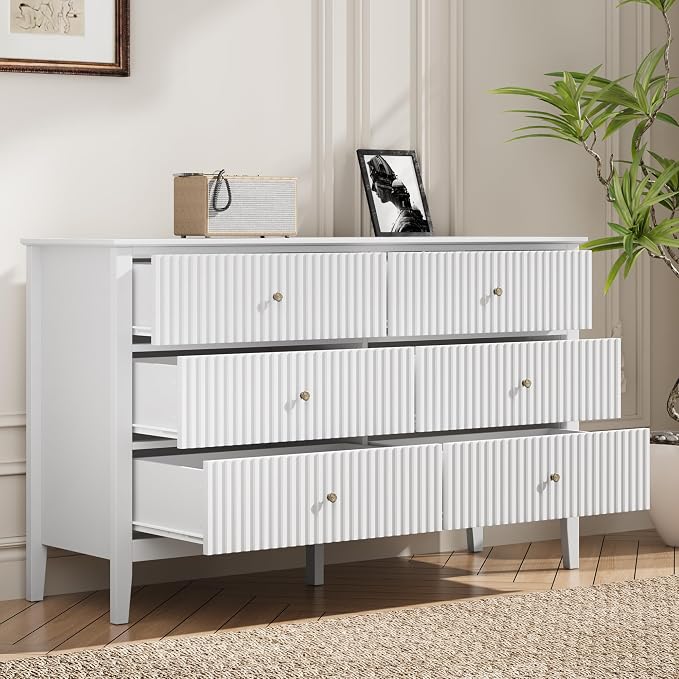 RoyalCraft White 6 Drawer Dresser - Image 6