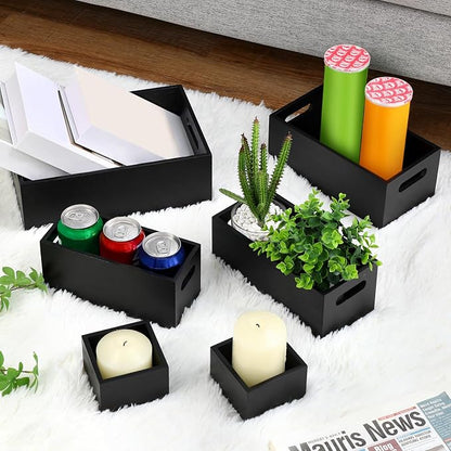 Set of 6 Wood Storage Boxes - Image 3