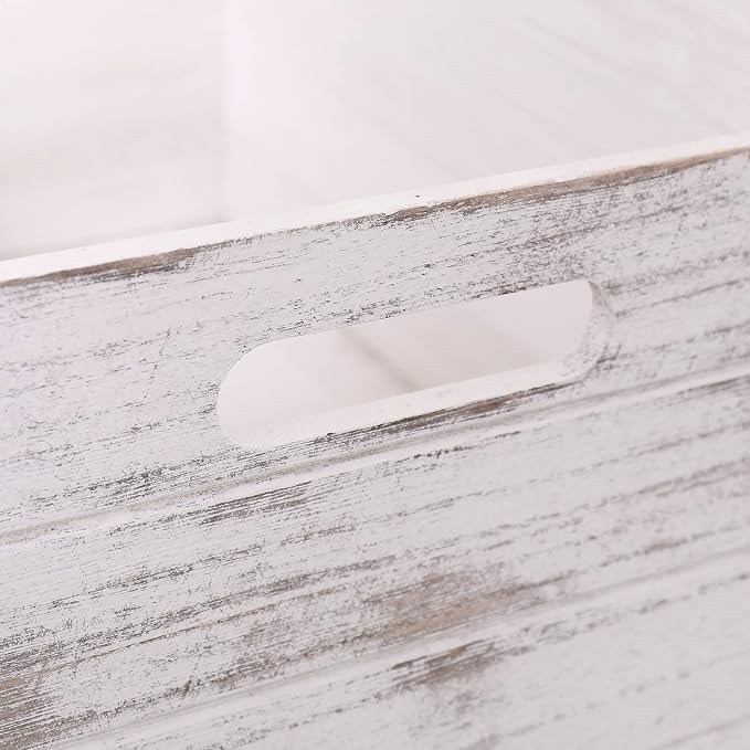 Farmhouse Antique White Wooden Crate - Image 7