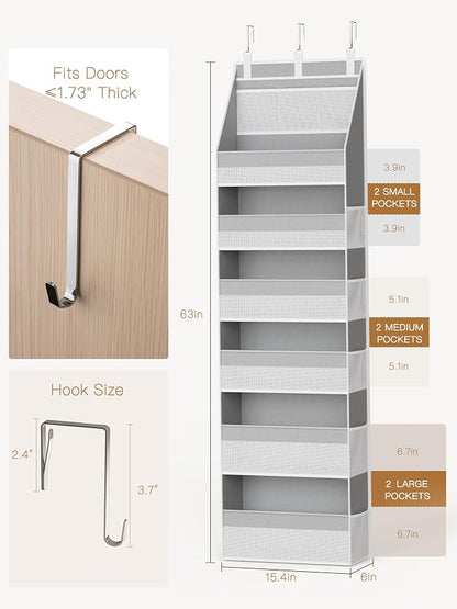 Criusia Over The Door Organizer, Heavy-Duty 6-Shelf Hanging Storage - Image 6