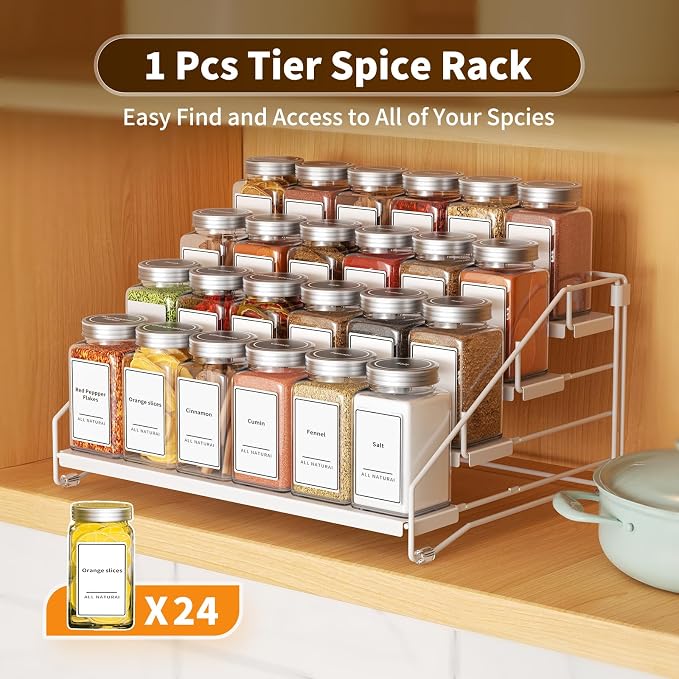 Tiered Spice Rack, 4 Tier Spice Shelf Organizer - Image 6