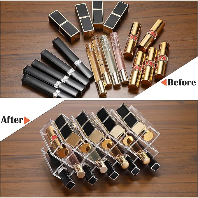 ELLDOO Rollerball Perfume Organizer, 14 Spaces Clear Acrylic Perfume Storage - Image 5