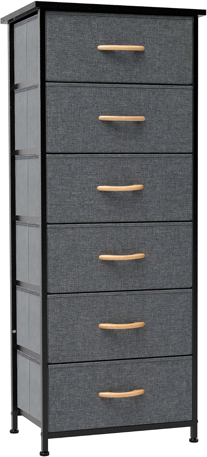 Tall 6-Drawer Fabric Dresser Tower by CrestliveProducts
