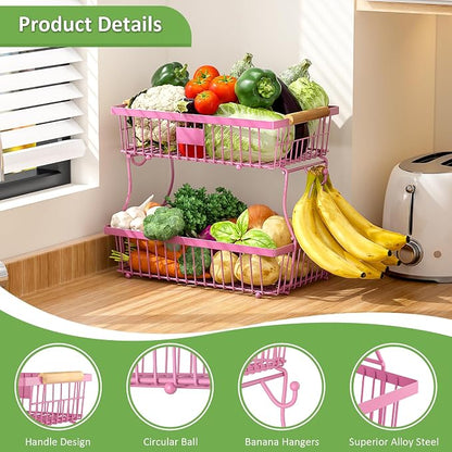 2 Tier Fruit Basket for Kitchen Counter - Image 4