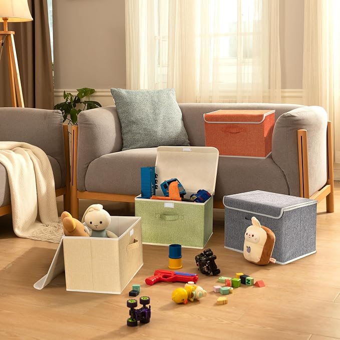 Storage Bins with Lid, Foldable Clothing Storage Box case with Handle - Image 7