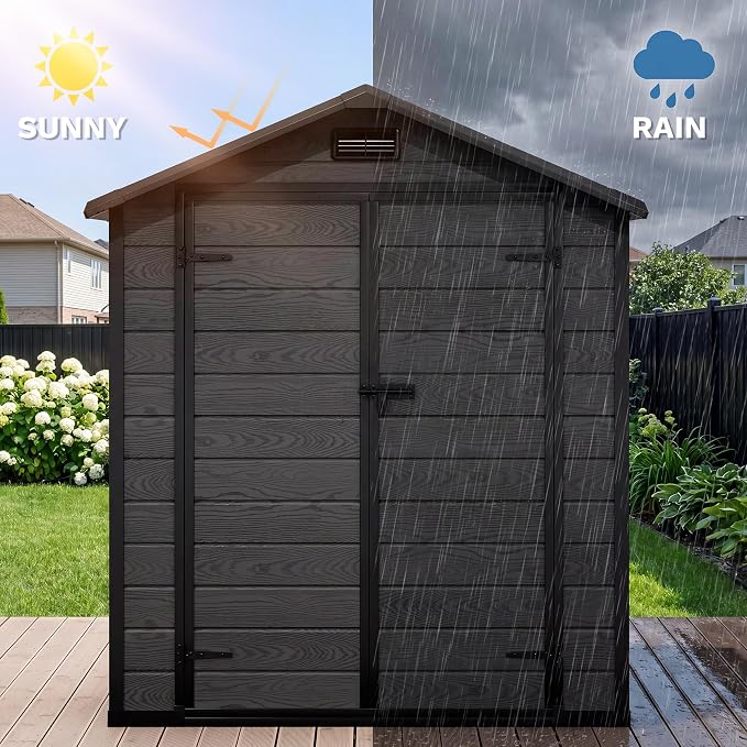 DWVO 6x4 FT Outdoor Resin Storage Shed - Image 7