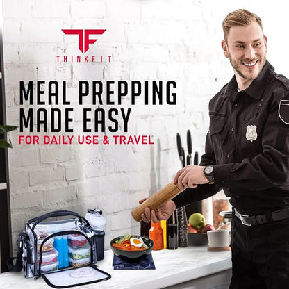 ThinkFit Clear Lunch Bag with 6 Meal Prep Containers - Image 9